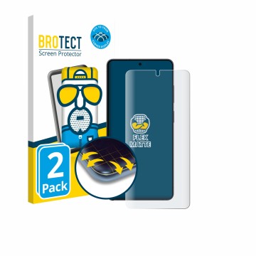 Parte frontal de un envase de producto con el logotipo de la marca BROTECT. Al lado se muestra el dispositivo Samsung Galaxy S