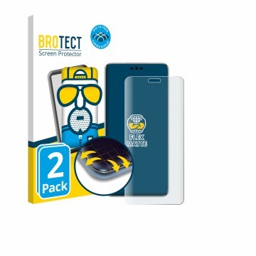 Vorderseite einer Produktverpackung mit dem Markenlogo BROTECT. Daneben ist das Gerät Huawei Mate 60 Pro mit dem zugehörigen D