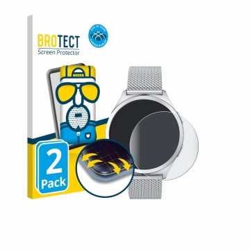 Vorderseite einer Produktverpackung mit dem Markenlogo BROTECT. Daneben ist das Gerät NONGAMX Smartwatch 1.27