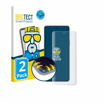 Front side of a product packaging with the brand logo BROTECT. Next to it is the device Huawei Enjoy 60 Pro shown with the cor