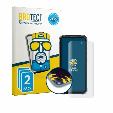 Front side of a product packaging with the brand logo BROTECT. Next to it is the device Oukitel G7 shown with the correspondin