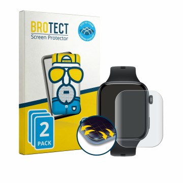 Parte frontal de un envase de producto con el logotipo de la marca BROTECT. Al lado se muestra el dispositivo Honor Watch X5i 