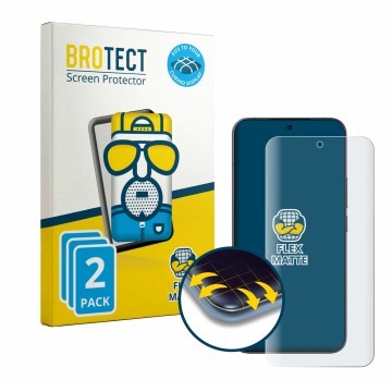 Front side of a product packaging with the brand logo BROTECT. Next to it is the device Xiaomi 17T Pro shown with the correspo