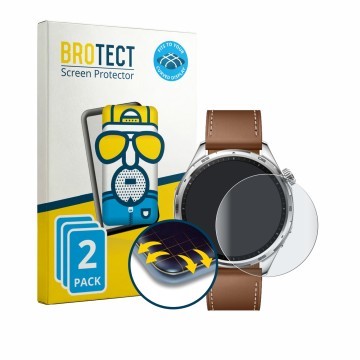 Vorderseite einer Produktverpackung mit dem Markenlogo BROTECT. Daneben ist das Gerät Honor Watch 6 mit dem zugehörigen Displa