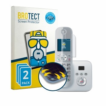 Vorderseite einer Produktverpackung mit dem Markenlogo BROTECT. Daneben ist das Gerät Panasonic KX-TG6861 mit dem zugehörigen 