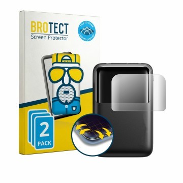 Parte frontal de un envase de producto con el logotipo de la marca BROTECT. Al lado se muestra el dispositivo INIU Cougar P63-