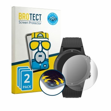 Vorderseite einer Produktverpackung mit dem Markenlogo BROTECT. Daneben ist das Gerät Denver SW-351 mit dem zugehörigen Displa