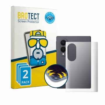 Front side of a product packaging with the brand logo BROTECT. Next to it is the device Samsung Galaxy Z Fold 8 (Back) shown w