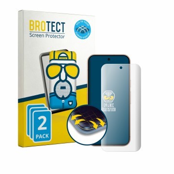 Parte frontale di una confezione del prodotto con il logo del marchio BROTECT. Accanto è raffigurato il dispositivo Google Pix