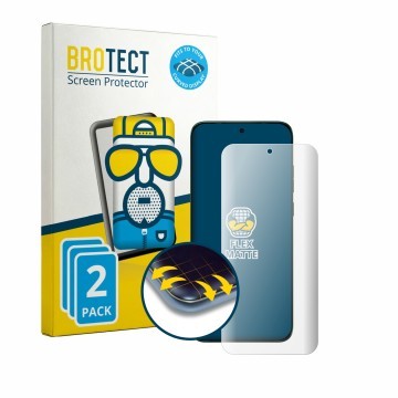 Vorderseite einer Produktverpackung mit dem Markenlogo BROTECT. Daneben ist das Gerät Motorola Edge 70 Plus mit dem zugehörige