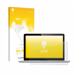 Parte frontal de un envase de producto con el logotipo de la marca upscreen. Al lado se muestra el dispositivo con su protecto