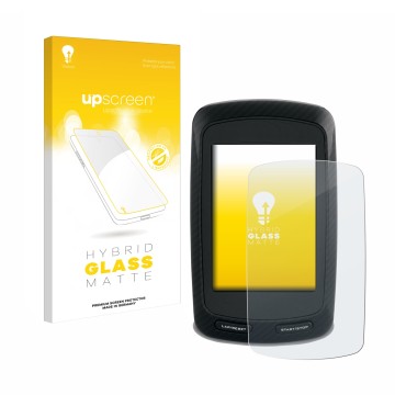 Face avant d’un emballage produit avec le logo de la marque upscreen. À côté, l’appareil Garmin Edge 800 est représenté avec l