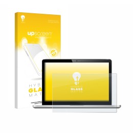 Parte frontal de un envase de producto con el logotipo de la marca upscreen. Al lado se muestra el dispositivo con su protecto