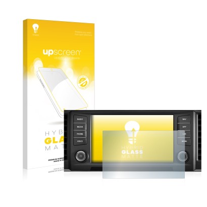 Parte frontal de un envase de producto con el logotipo de la marca upscreen. Al lado se muestra el dispositivo Seat Ateca 2016