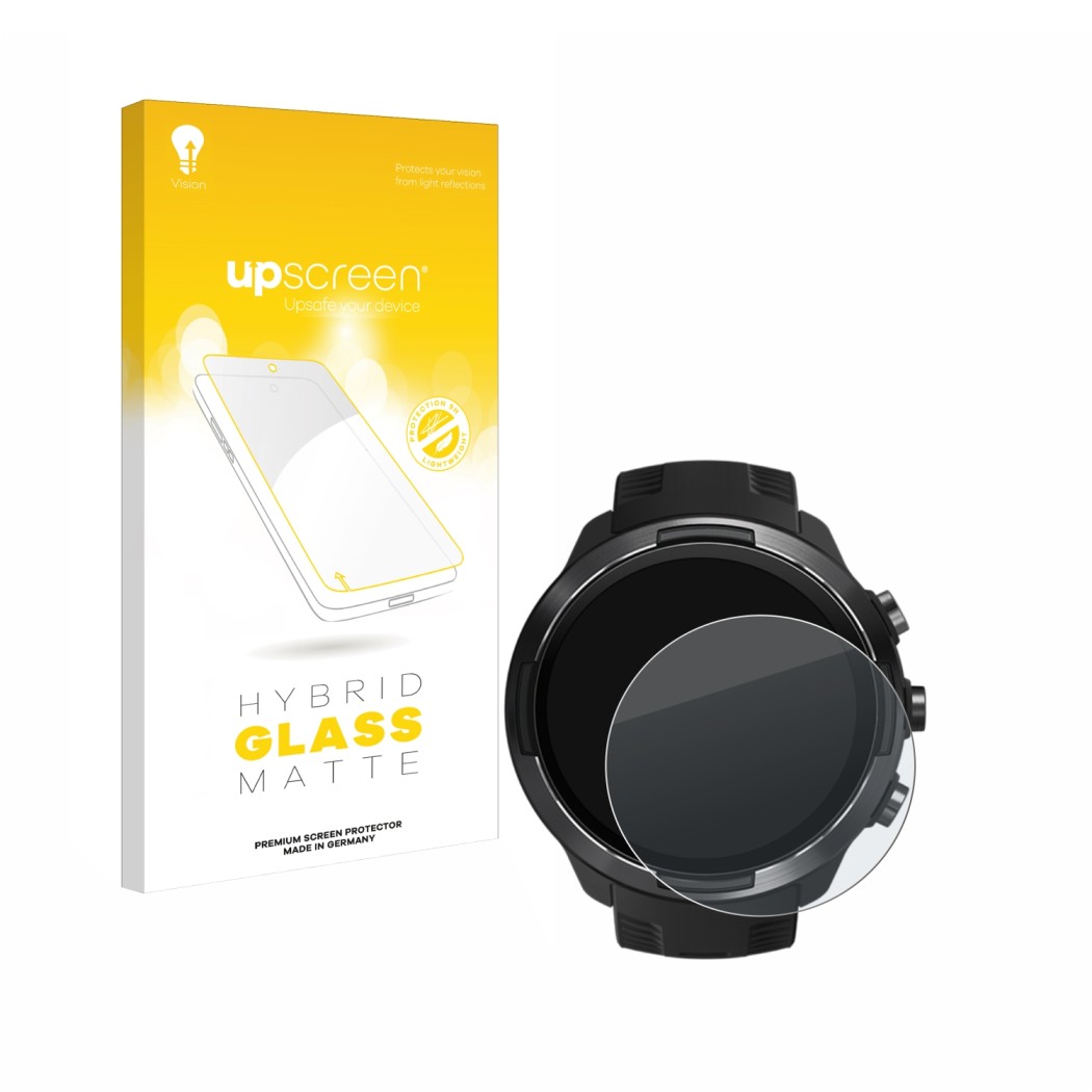 Front side of a product packaging with the brand logo upscreen. Next to it is the device Suunto 9 shown with the corresponding