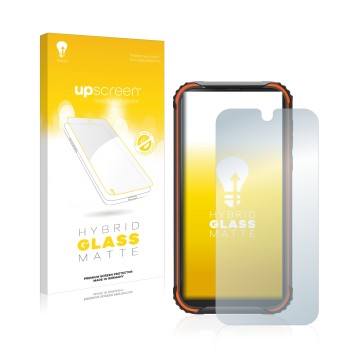 Vorderseite einer Produktverpackung mit dem Markenlogo upscreen. Daneben ist das Gerät Blackview BV5900 mit dem zugehörigen Di