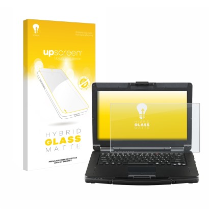 Front side of a product packaging with the brand logo upscreen. Next to it is the device Panasonic Toughbook FZ-55 Touch shown