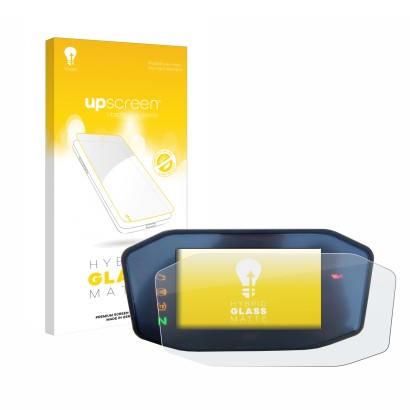 Vorderseite einer Produktverpackung mit dem Markenlogo upscreen. Daneben ist das Gerät KTM 890 Duke R 2020 TFT Screen mit dem 