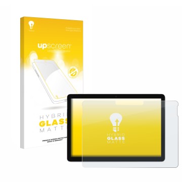 Vorderseite einer Produktverpackung mit dem Markenlogo upscreen. Daneben ist das Gerät Microsoft Surface Go 2 10.5