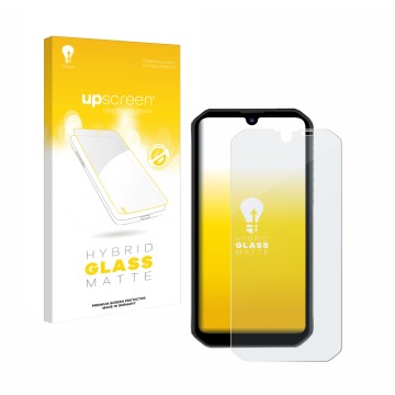 Vorderseite einer Produktverpackung mit dem Markenlogo upscreen. Daneben ist das Gerät Blackview BV9900 Pro mit dem zugehörige