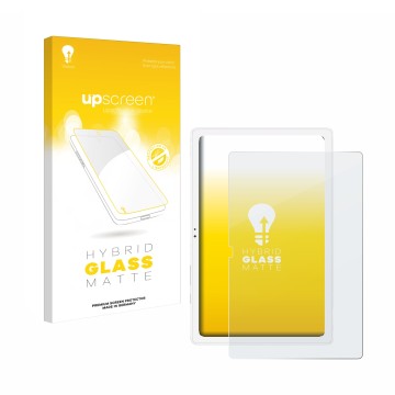 Parte frontale di una confezione del prodotto con il logo del marchio upscreen. Accanto è raffigurato il dispositivo Samsung G