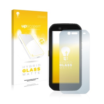 Front side of a product packaging with the brand logo upscreen. Next to it is the device Caterpillar Cat S42 shown with the co