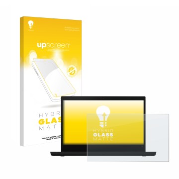 Parte frontale di una confezione del prodotto con il logo del marchio upscreen. Accanto è raffigurato il dispositivo Lenovo Th