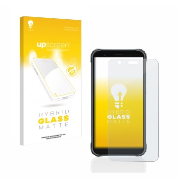 Face avant d’un emballage produit avec le logo de la marque upscreen. À côté, l’appareil Blackview BV4900 Pro est représenté a