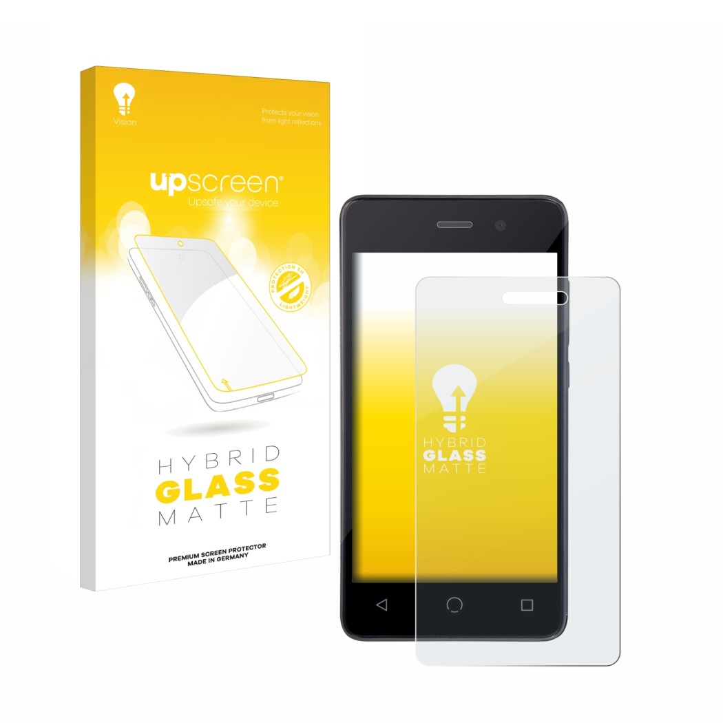 Face avant d’un emballage produit avec le logo de la marque upscreen. À côté, l’appareil Omnipod Dash est représenté avec la p