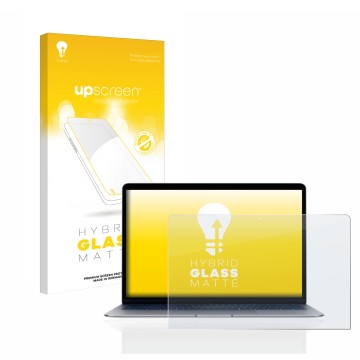 Vorderseite einer Produktverpackung mit dem Markenlogo upscreen. Daneben ist das Gerät Apple MacBook Air 13