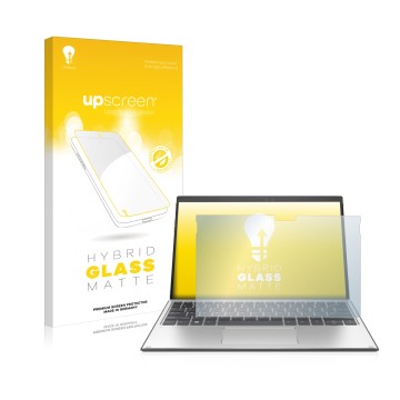 Parte frontale di una confezione del prodotto con il logo del marchio upscreen. Accanto è raffigurato il dispositivo HP Elite 