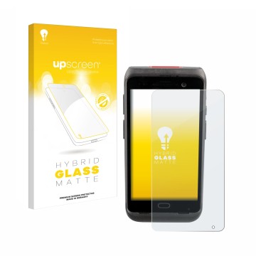 Front side of a product packaging with the brand logo upscreen. Next to it is the device Honeywell CT40 XP shown with the corr