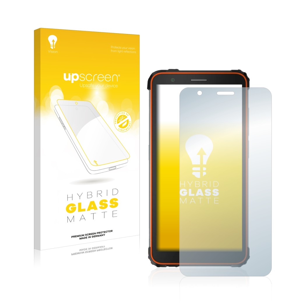 Front side of a product packaging with the brand logo upscreen. Next to it is the device Blackview BV6600E shown with the corr