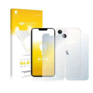 Parte frontale di una confezione del prodotto con il logo del marchio upscreen. Accanto è raffigurato il dispositivo Apple iPh