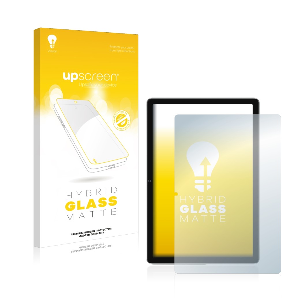 Front side of a product packaging with the brand logo upscreen. Next to it is the device Blackview Tab 13 shown with the corre