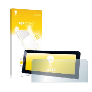 Parte frontale di una confezione del prodotto con il logo del marchio upscreen. Accanto è raffigurato il dispositivo MG 4 con 