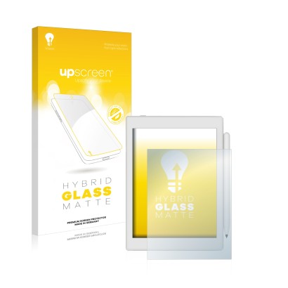 Vorderseite einer Produktverpackung mit dem Markenlogo upscreen. Daneben ist das Gerät Boox Nova Air 2 mit dem zugehörigen Dis