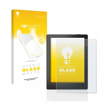 Vorderseite einer Produktverpackung mit dem Markenlogo upscreen. Daneben ist das Gerät Boox Poke 5 mit dem zugehörigen Display