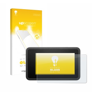 Parte frontale di una confezione del prodotto con il logo del marchio upscreen. Accanto è raffigurato il dispositivo DJI Osmo 