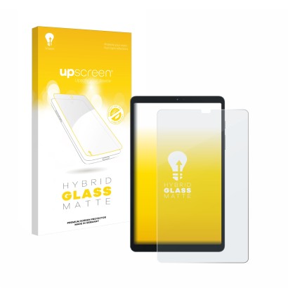 Face avant d’un emballage produit avec le logo de la marque upscreen. À côté, l’appareil Blackview Tab 60 8.68