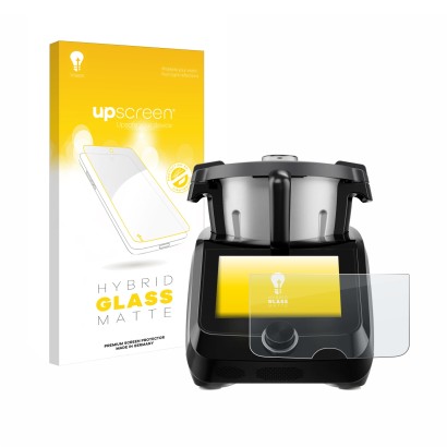 Front side of a product packaging with the brand logo upscreen. Next to it is the device SilverCrest Monsieur Cuisine Smart BL