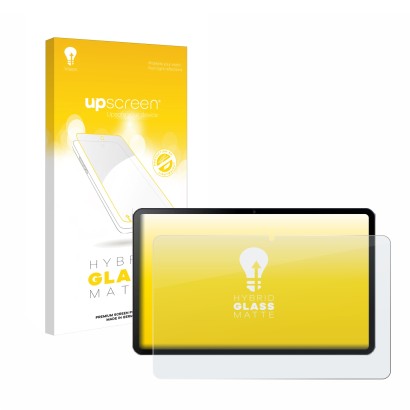 Parte frontale di una confezione del prodotto con il logo del marchio upscreen. Accanto è raffigurato il dispositivo Doogee T2