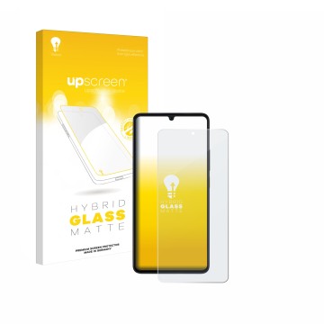 Face avant d’un emballage produit avec le logo de la marque upscreen. À côté, l’appareil Xiaomi Poco X6 Pro est représenté ave