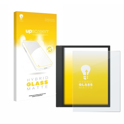 Vorderseite einer Produktverpackung mit dem Markenlogo upscreen. Daneben ist das Gerät Boox Note Air 3 mit dem zugehörigen Dis