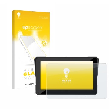 Face avant d’un emballage produit avec le logo de la marque upscreen. À côté, l’appareil Carpuride W702 7