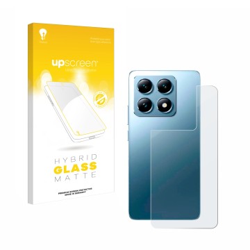 Vorderseite einer Produktverpackung mit dem Markenlogo upscreen. Daneben ist das Gerät Xiaomi 14T Pro (Rückseite) mit dem zuge