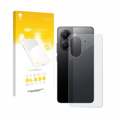 Face avant d’un emballage produit avec le logo de la marque upscreen. À côté, l’appareil Xiaomi Poco X7 Pro (Arrière) est repr