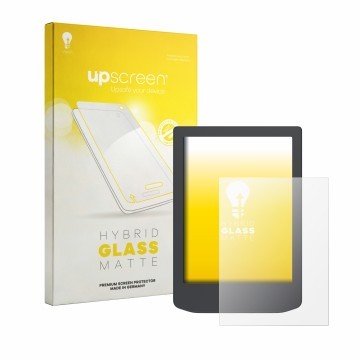 Parte frontale di una confezione del prodotto con il logo del marchio upscreen. Accanto è raffigurato il dispositivo PocketBoo