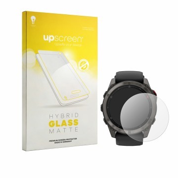 Front side of a product packaging with the brand logo upscreen. Next to it is the device Garmin Fenix 8 Pro AMOLED (47 mm) sho