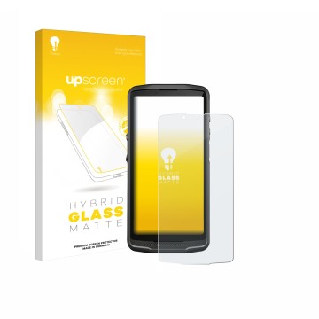 Vorderseite einer Produktverpackung mit dem Markenlogo upscreen. Daneben ist das Gerät Crosscall Core M6 mit dem zugehörigen D